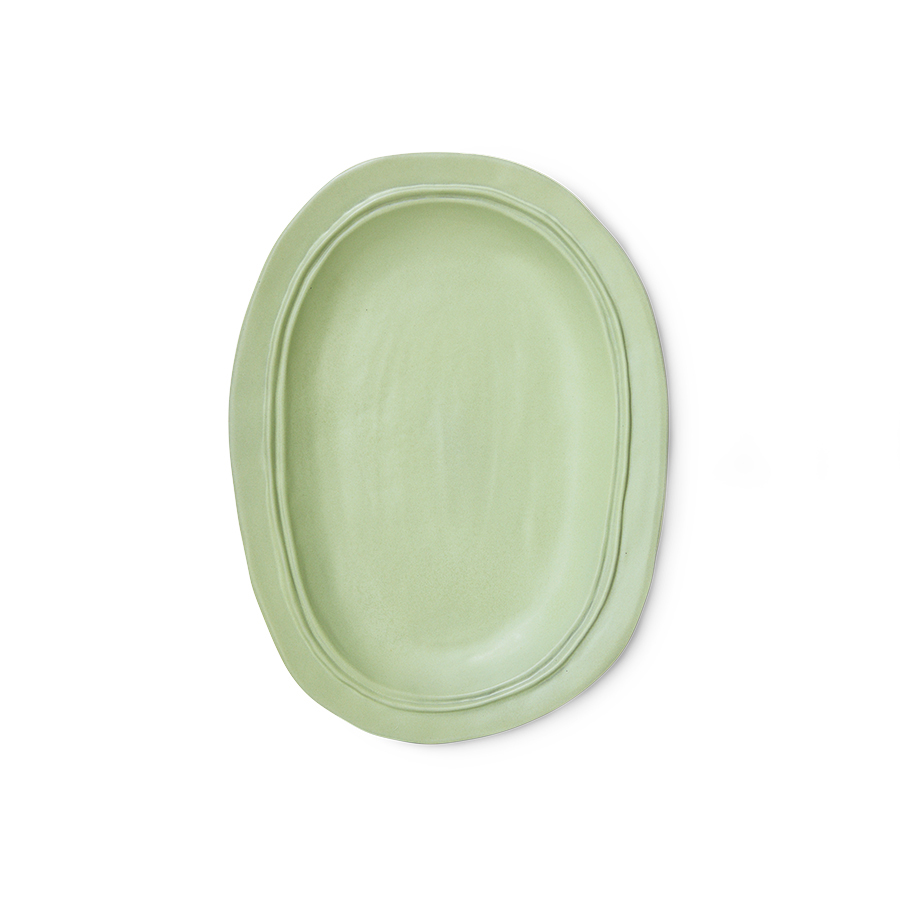 New classics: large ceramic tray, mint | HKLIVING