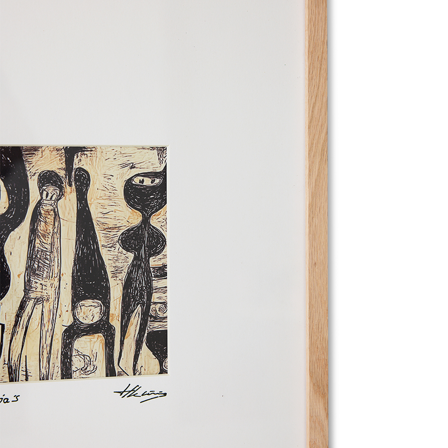 Framed artwork, funky ninja's (40x50cm) | HKLIVING