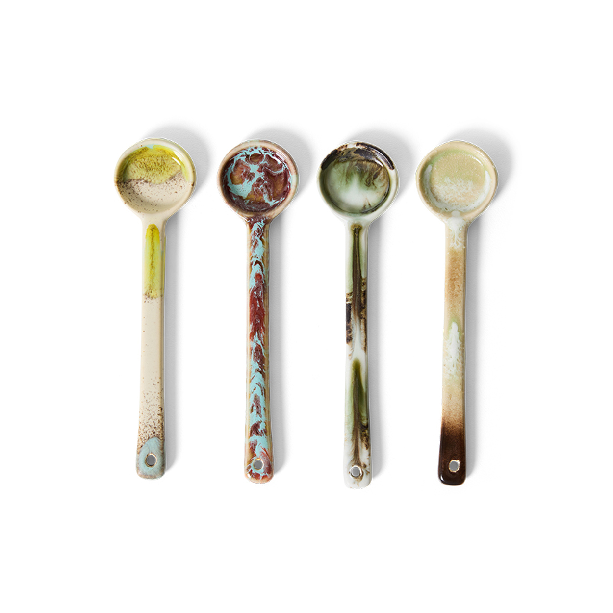 70s ceramics: spoons M, blend (set of 4) | HKLIVING