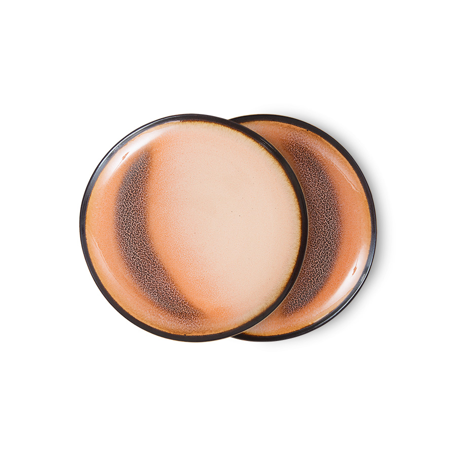 70s ceramics: dessert plates, horizon (set of 2) | HKLIVING