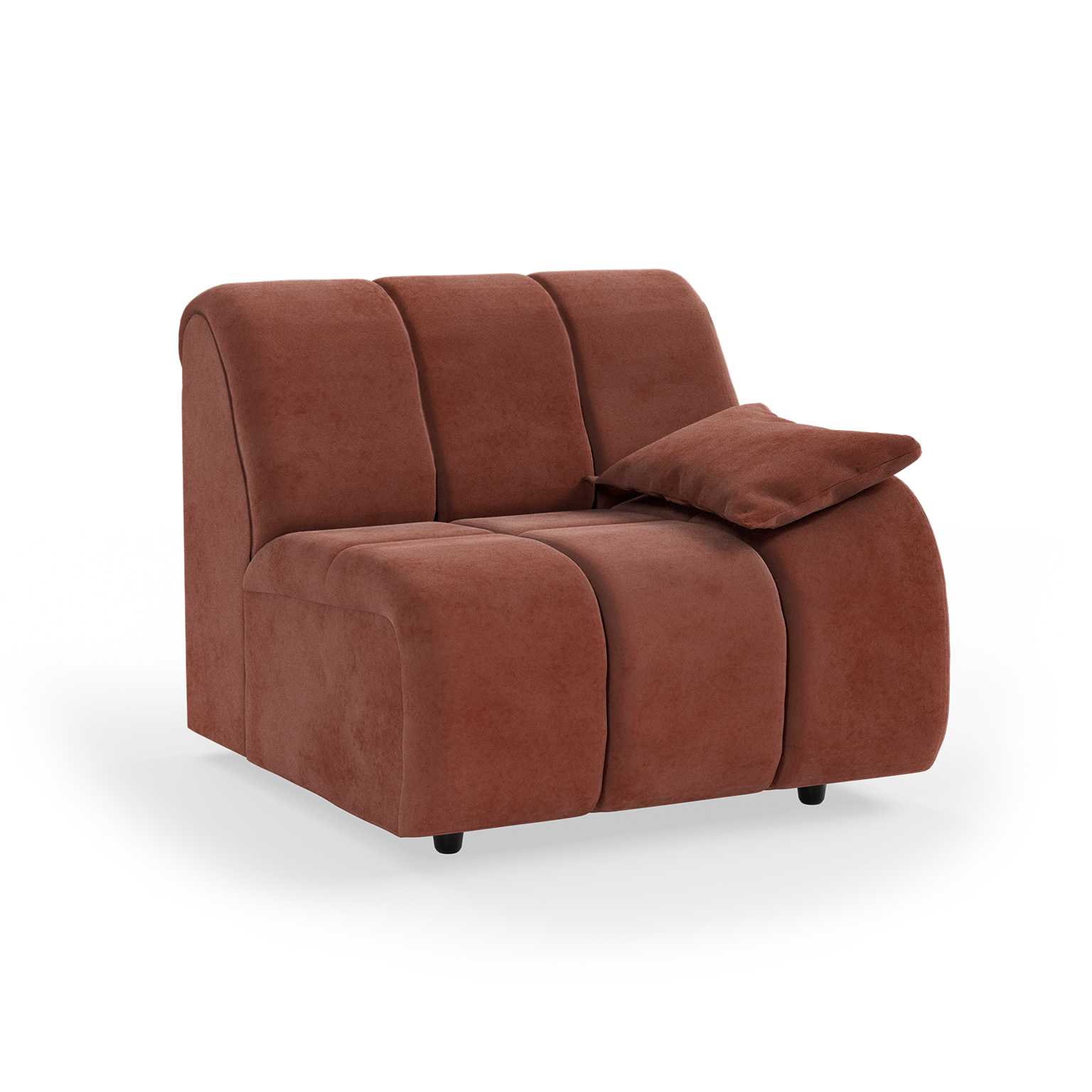 Wave couch: element right divan, royal velvet magnolia | HKLIVING