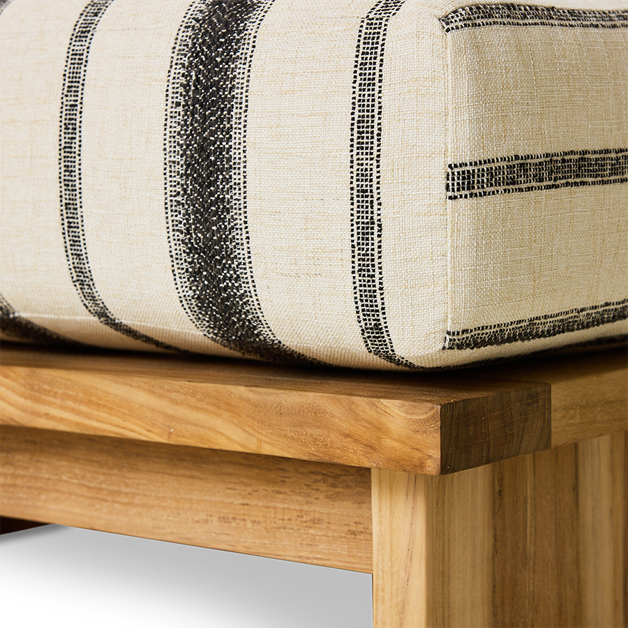 Outdoor hocker teak, chalkstripe | HKLIVING