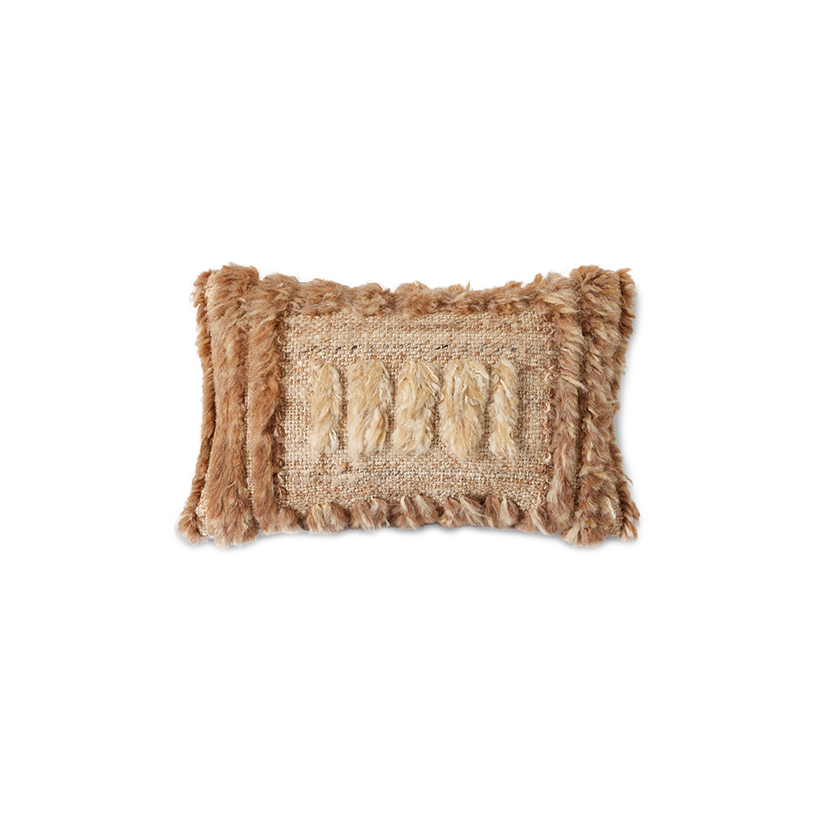 Natural furry cushion (40x25cm) | HKLIVING