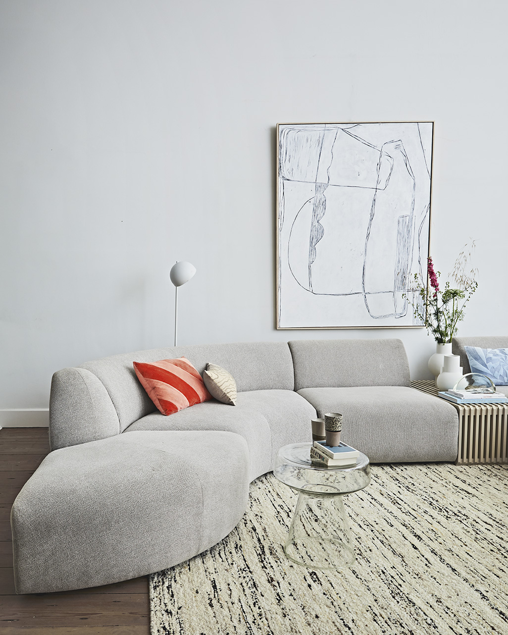 Jax couch: element angle, sneak, light grey | HKLIVING