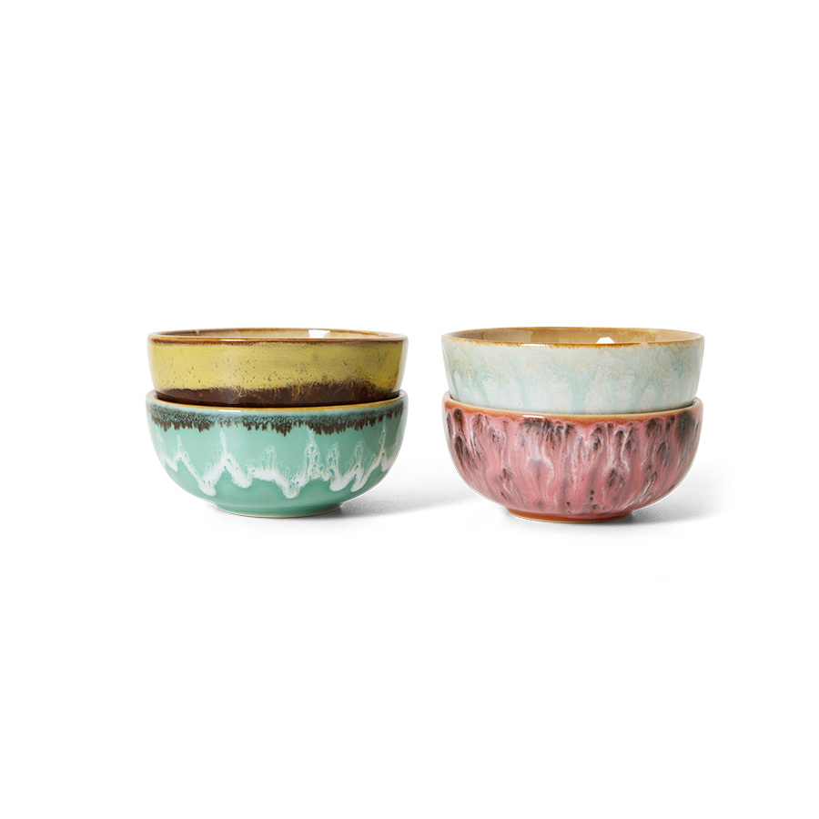 70s ceramics: XS bowls, modernist (set of 4) | HKLIVING