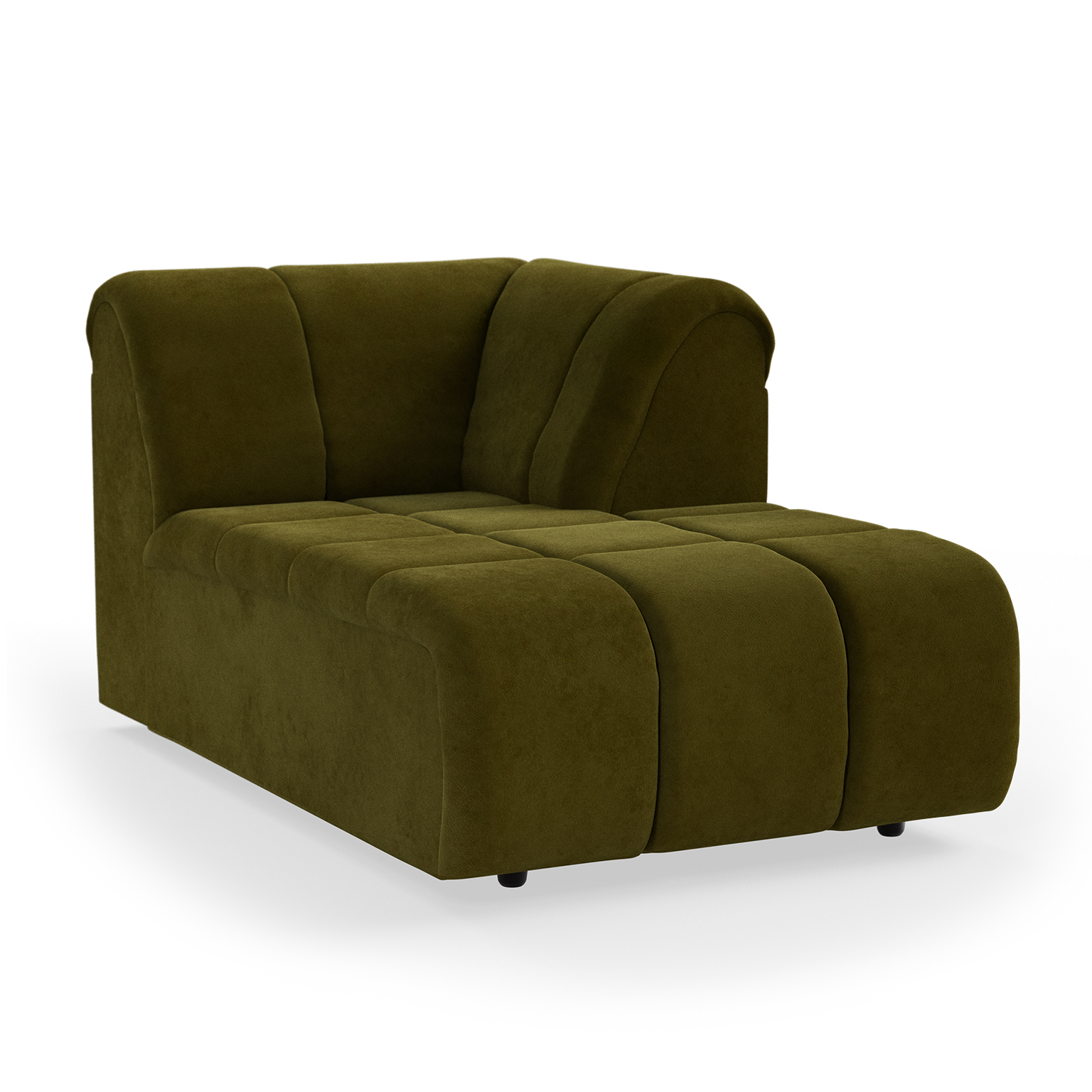 Wave couch: element left low arm, royal velvet, olive | HKLIVING