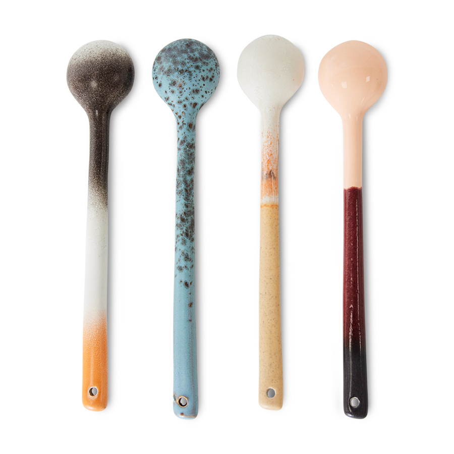 70s ceramics: spoons L, breeze (set of 4) | HKLIVING