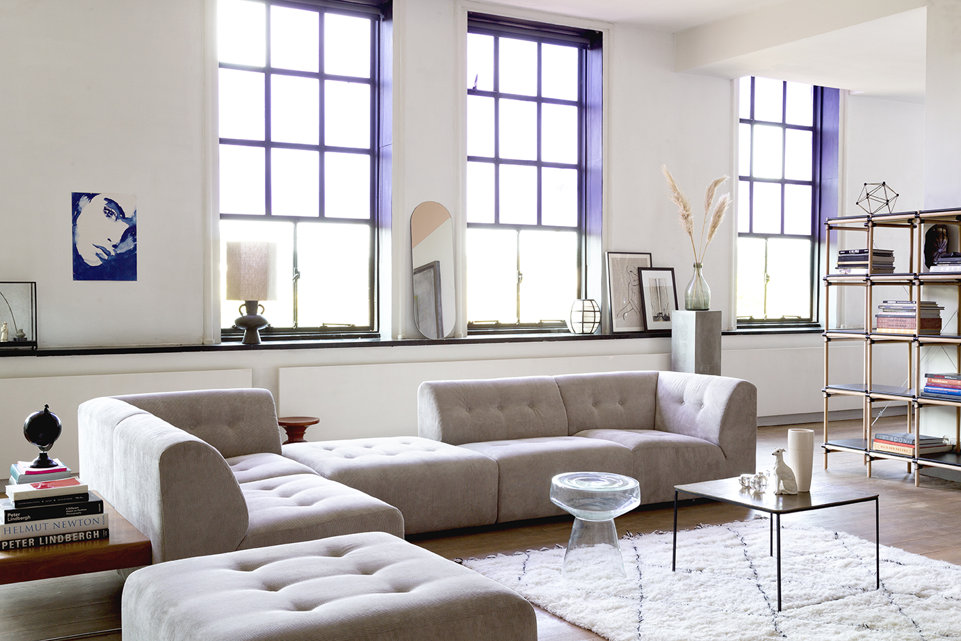 Vint couch: element middle, corduroy rib, cream | HKLIVING