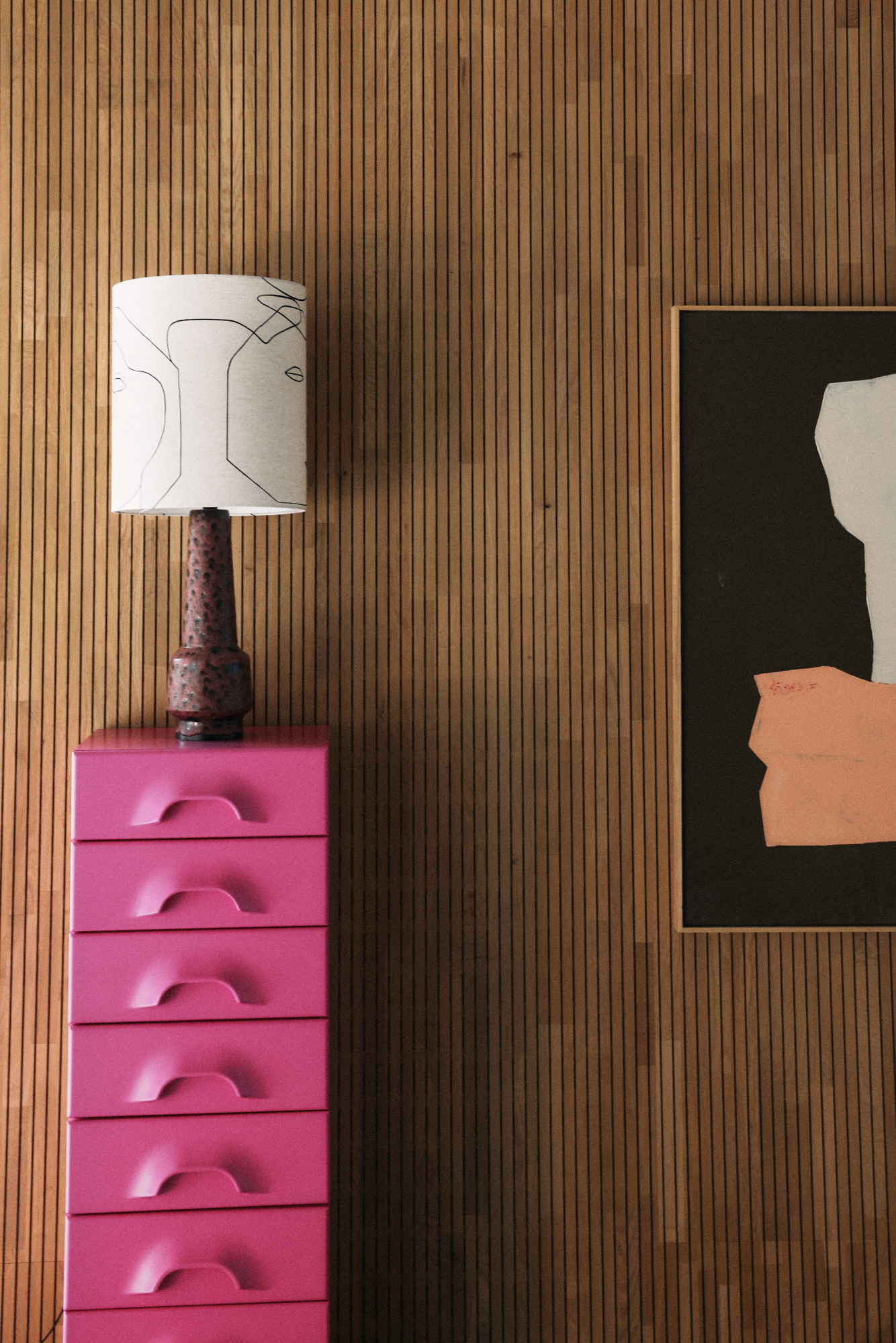 Printed faces lamp shade L | HKLIVING