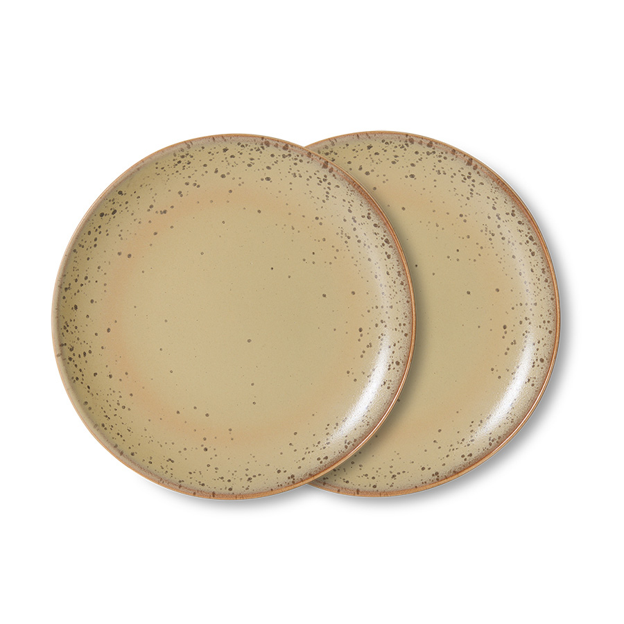70s ceramics: side plates, grit (set of 2) | HKLIVING