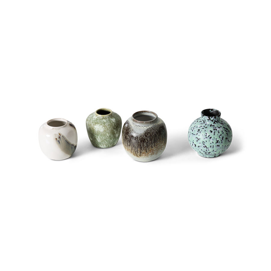 70s ceramics: small vases, canyon (set of 4) | HKLIVING