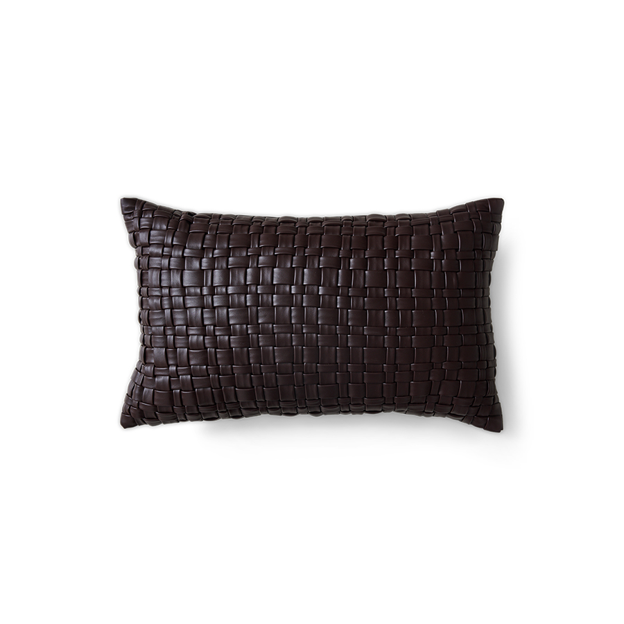 Woven cushion, chocolate brown (50x30cm) | HKLIVING