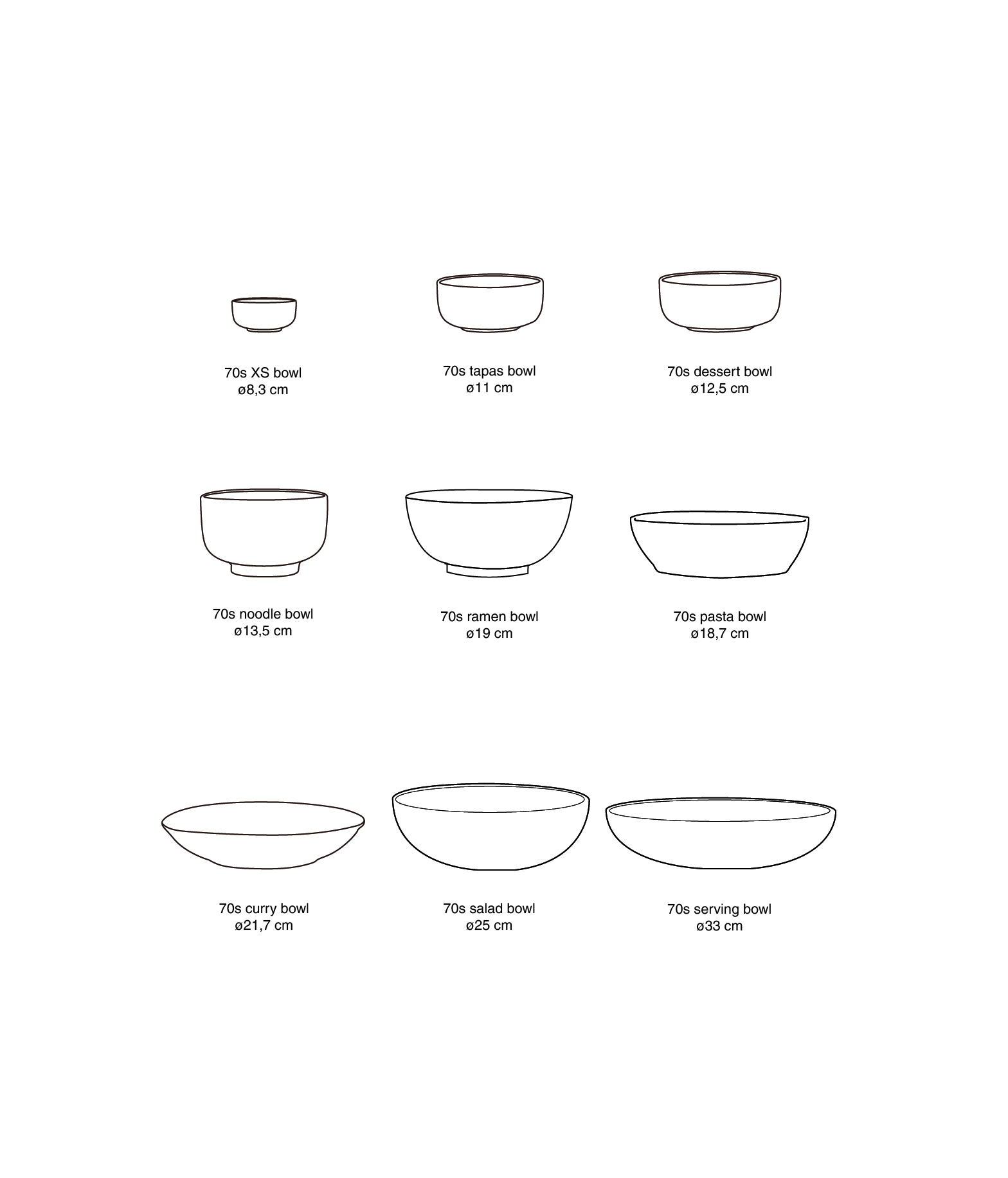 70s ceramics: ramen bowls, verge (set of 2) | HKLIVING