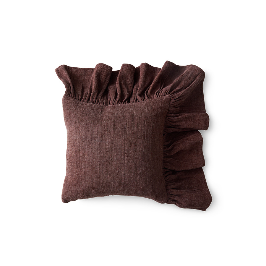 Woven cushion, chocolate brown (50x30cm) | HKLIVING