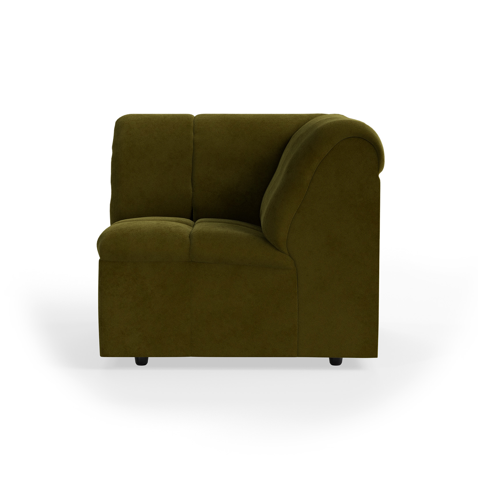 ナチュラル　ウェーブⅢ Wave couch: element corner, royal velvet, olive | HKLIVING