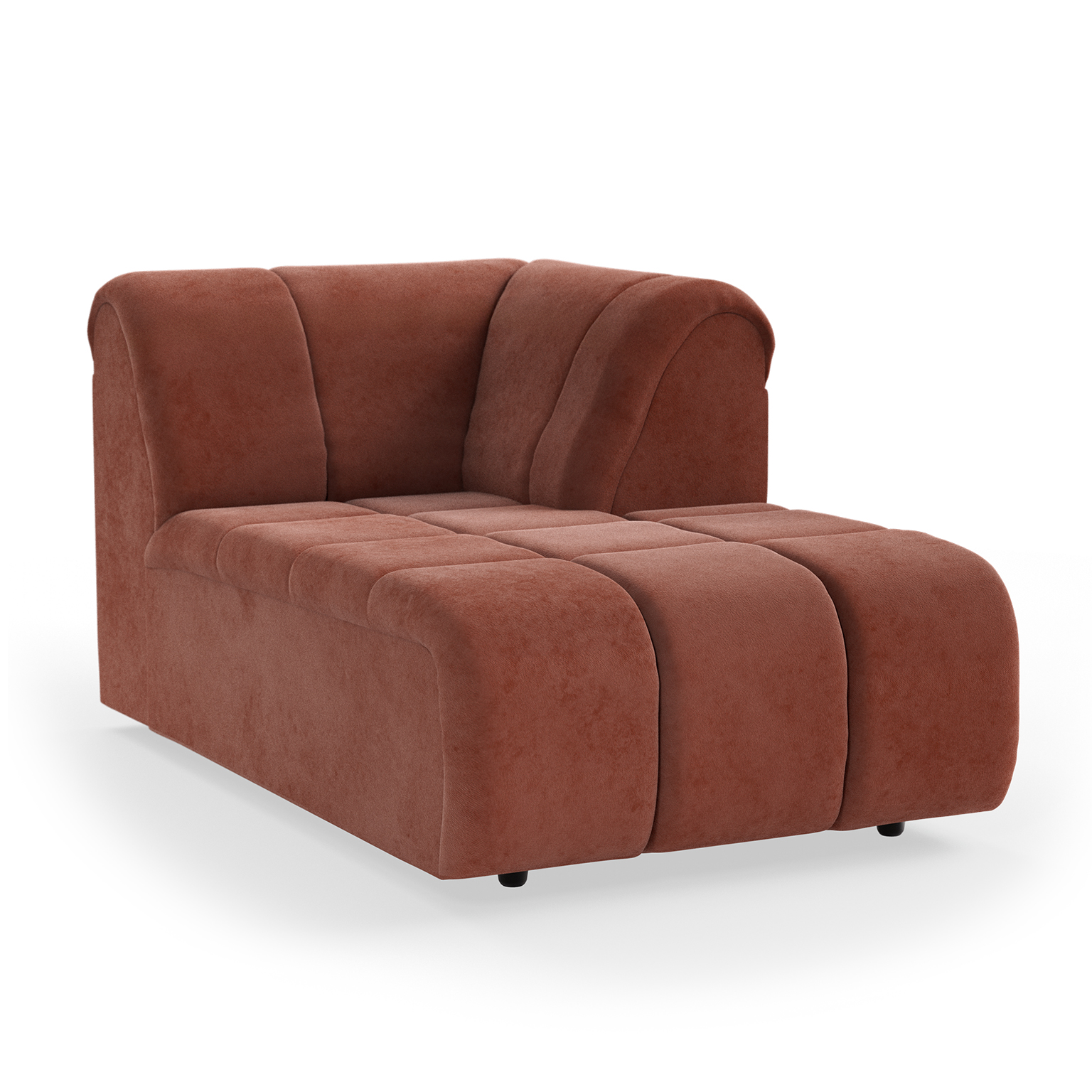 Wave couch: element right divan, royal velvet magnolia | HKLIVING