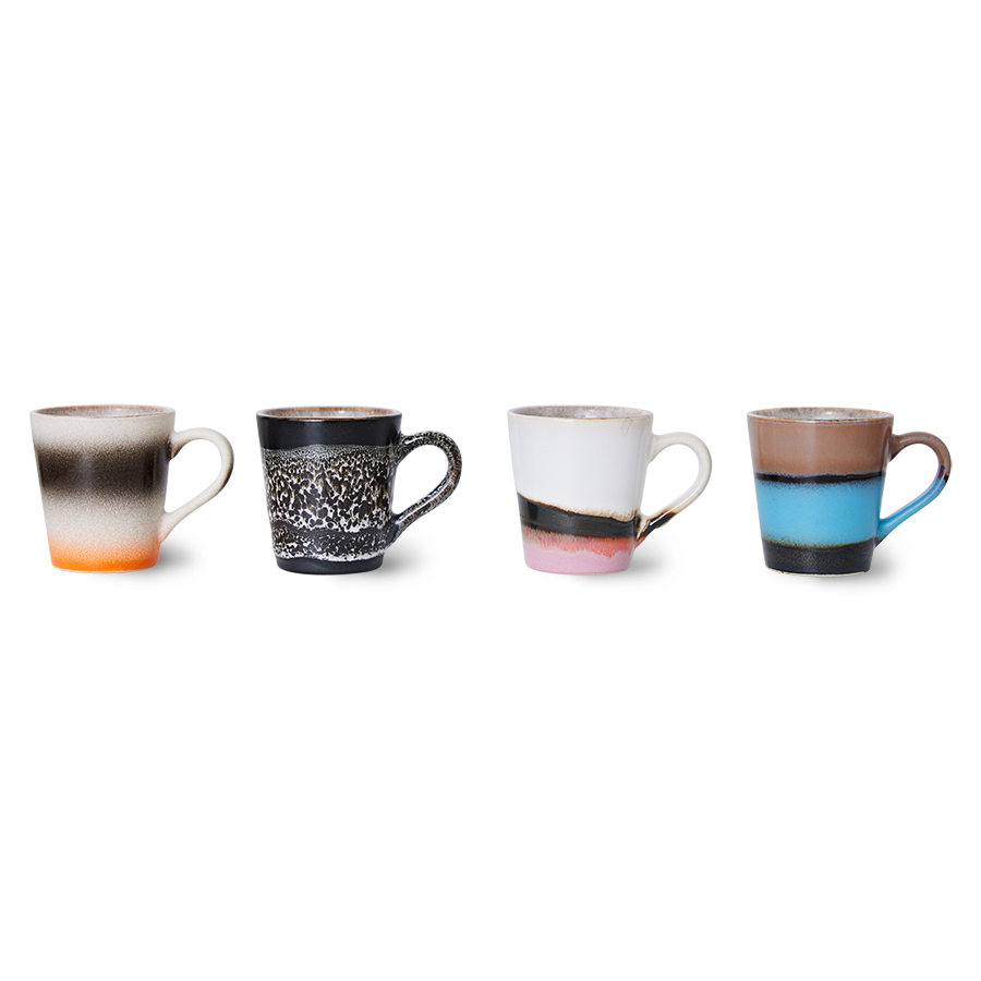 70s ceramics: espresso mugs, Funky (set of 4) | HKLIVING
