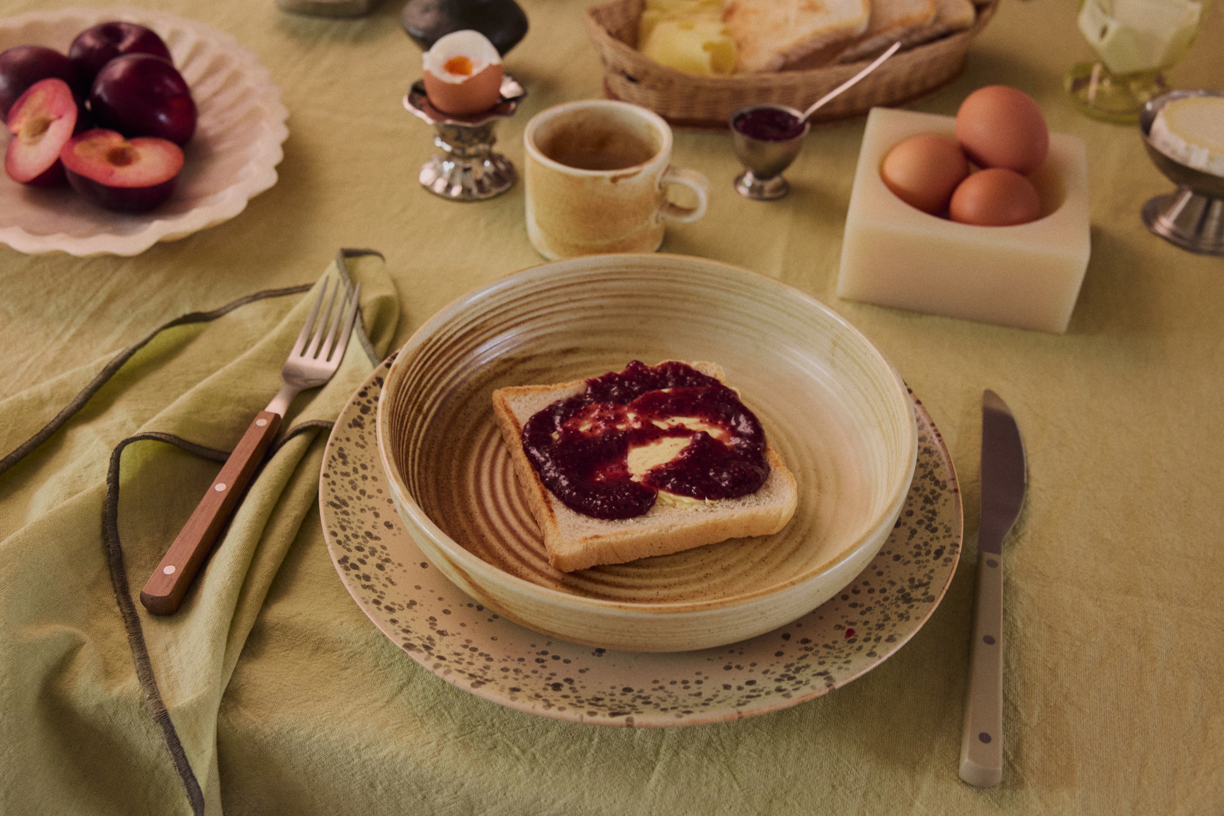 70s ceramics: dinner plates, grit (set of 2) | HKLIVING