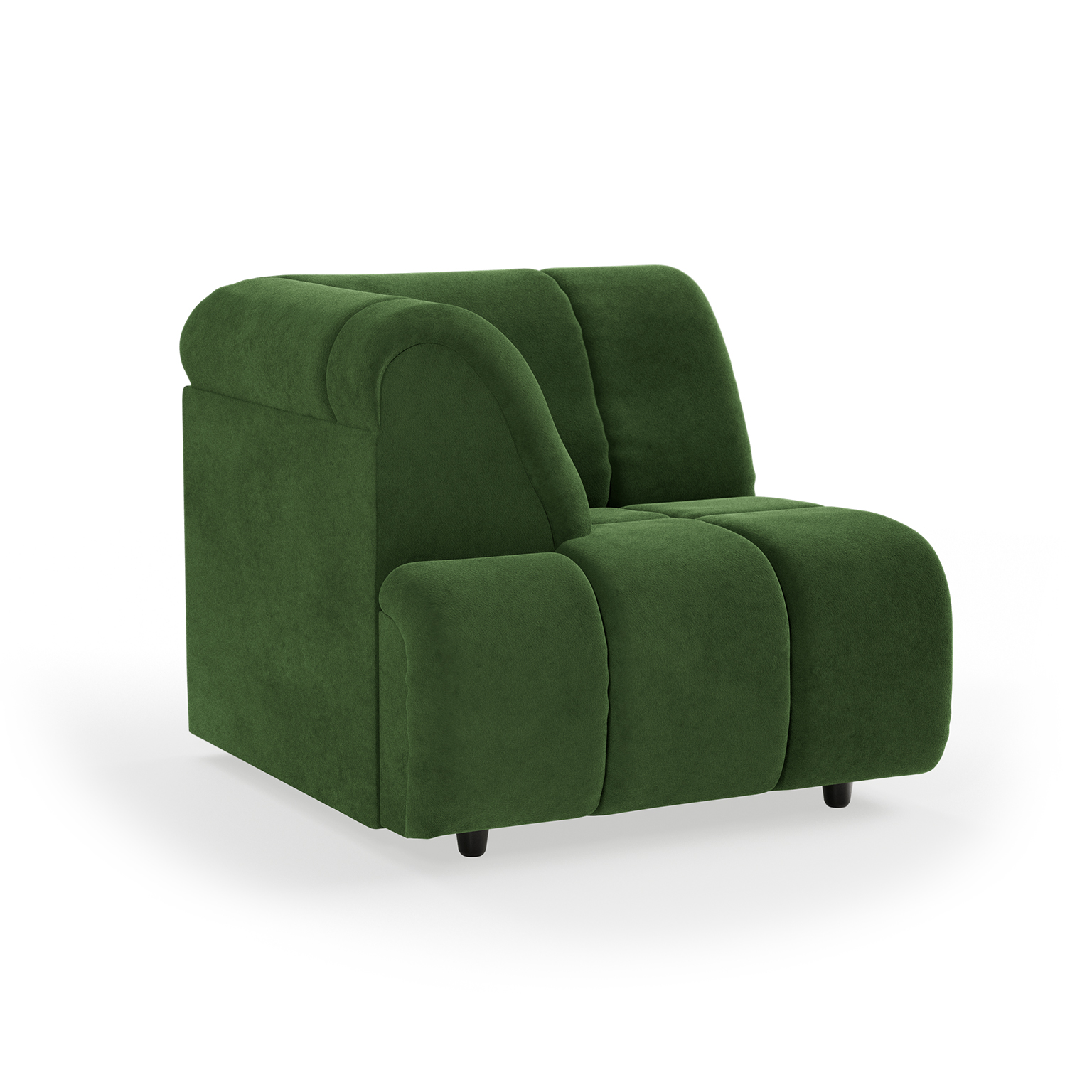 Wave couch: element left high arm, royal velvet green | HKLIVING